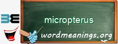 WordMeaning blackboard for micropterus